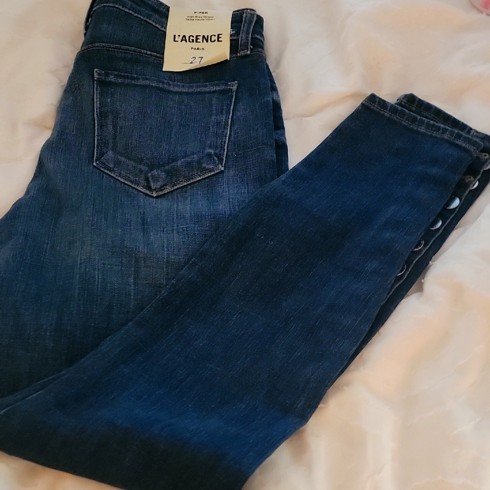 L'AGENCE Women's "Piper" Dark Blue Jeans"